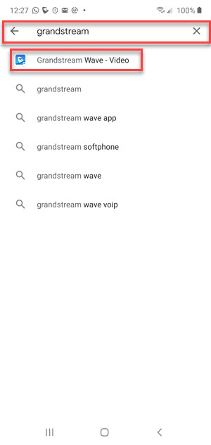 Image: Search for Grandstream App