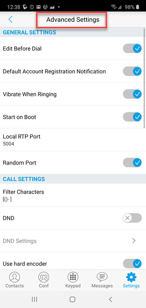 Image: In Advanced Settings